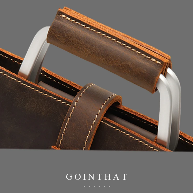 Large Capacity Man Business Briefcase Bag Genuine Leather High Quality Laptop A4 File Crossbody Messenger Shoulder Bag Handbag