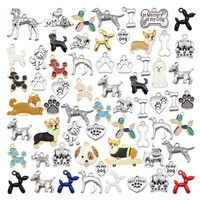 julie wang 30pcs dog charms random mixed enamel and alloy animal pendants earring jewelry making necklace accessory