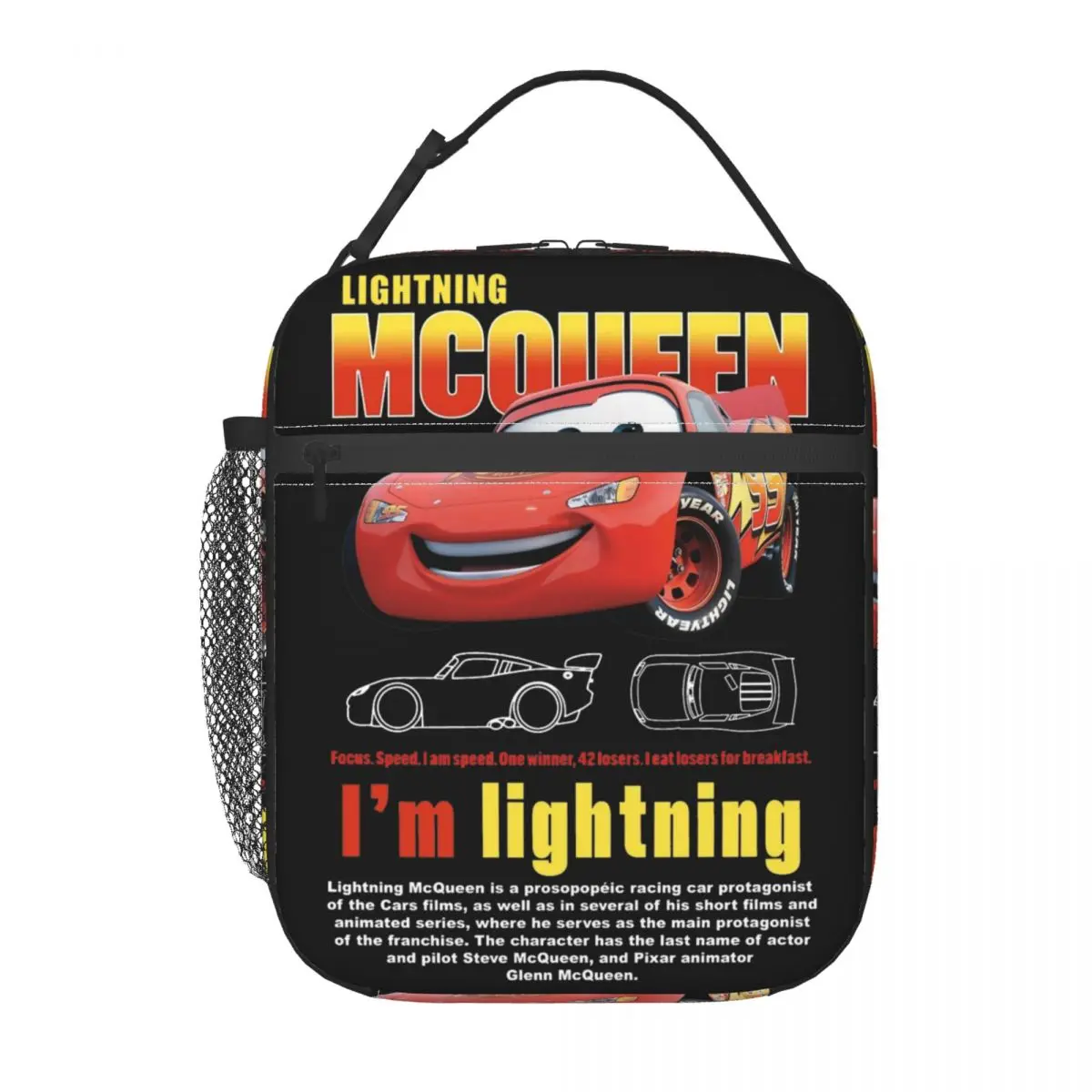 Cars Lightning Mcqueen Izolowana torba na drugie śniadanie Cooler Pojemnik posiłek Przenośne pudełko Tote Girl Boy Beach Travel