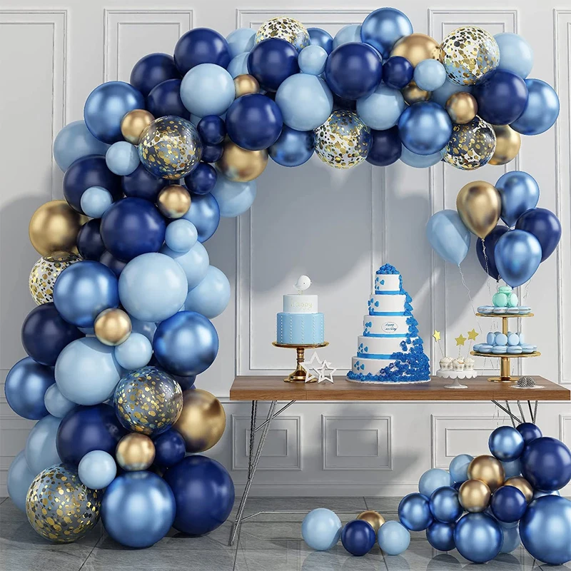 127pcs/Set Navy Blue Balloon Garland Arch Kit Gold Confetti Boy Birthday Balloons Decoration Party Baby Shower Supplies