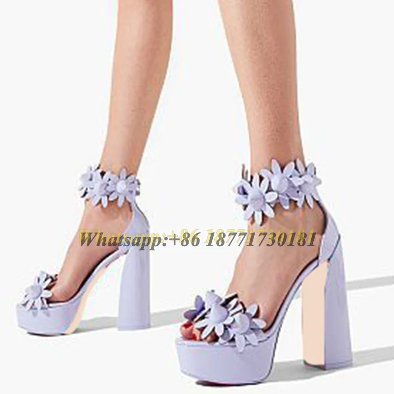 

Petal Platform Round Toe Open Toe Chunky Heel Sandals Ladies Summer Super High Heel 2022 Women Fashion Luxury Banquet Shoes