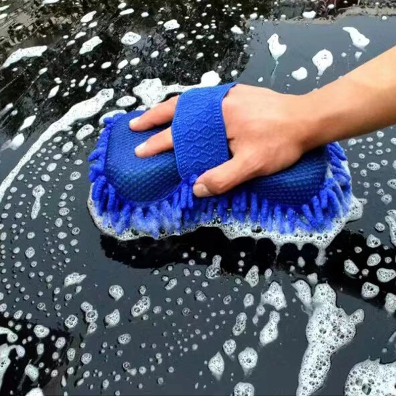 

Chenille Coral Velvet Car Wash Sponge Block Wiping Car Gloves Microfiber Absorbent Cleaning Decontamination Tools