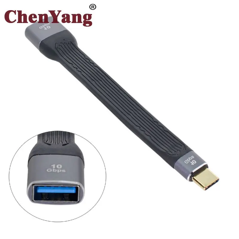 

Chenyang USB 3.1 Type C Male Host USB3.0 Type A Female Flat Slim FPC Data Cable OTG for Laptop & Phone