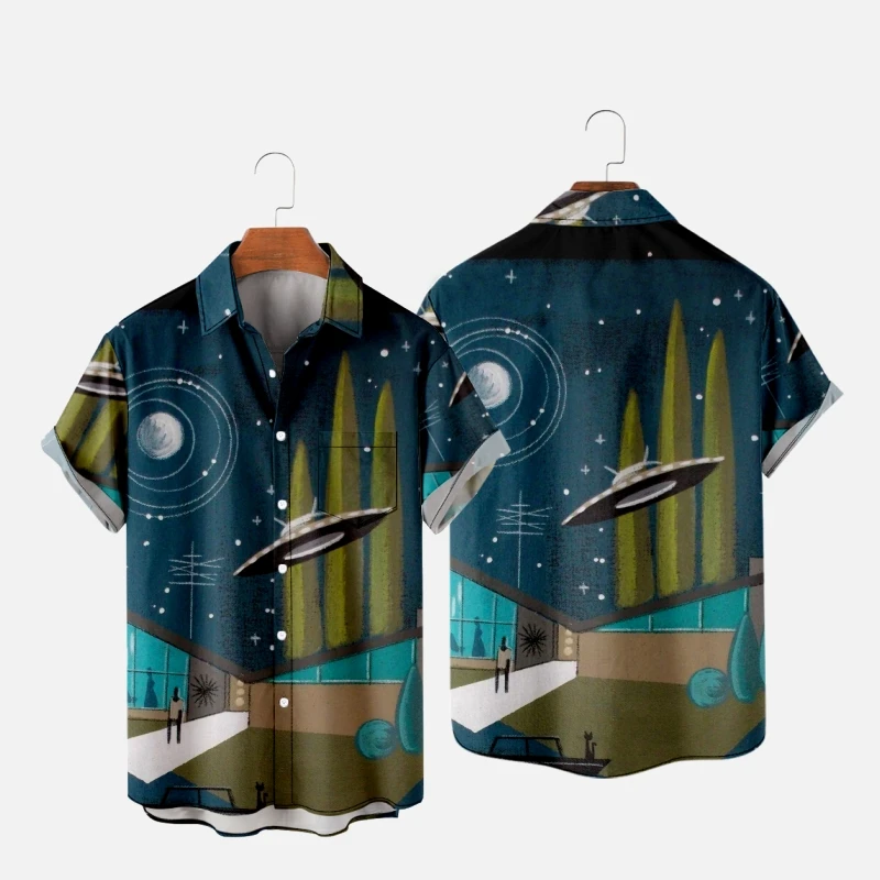 

Men's Hawaiian T-Shirt Y2K Hombre Fashion Shirt Retro Pattern 3D Print Cozy Casual Short Sleeve Beach Oversized Clothes 7