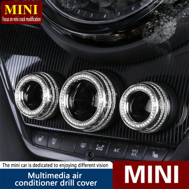 

For MINI Cooper F56 F55 Central Control Multimedia Air Conditioning Rotary Diamond Decorative Ring F54 F60
