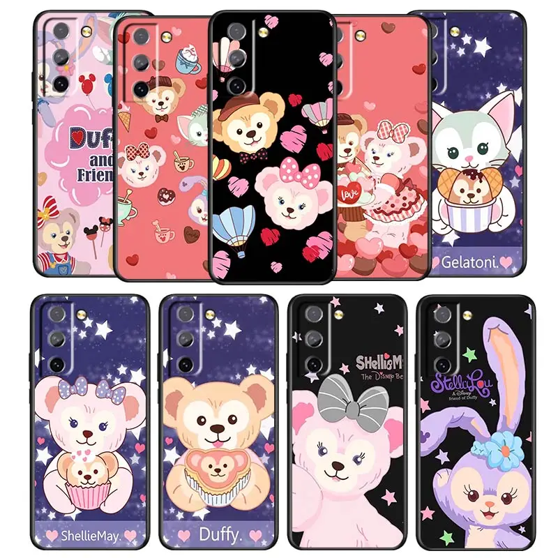 Duffy Bear Phone Case For Samsung Galaxy S22 S21 S20 S10 S10e S9 S8 S7 PRO Ultra Plus FE Lite Black luxury Silicone Cover Funda