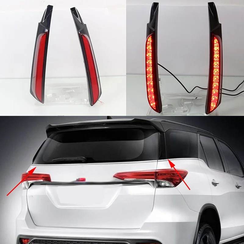 

1 Pair Car Rear Bumper Tail Lamp for Toyota Fortuner 2015 2016 2017 High Quality Auto LED Brake Lights Fog Lights Accessories