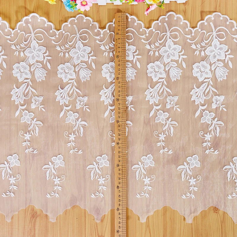 Кружевная ткань из тюля с цветочной вышивкой мягкая сетка отделка бахромой
