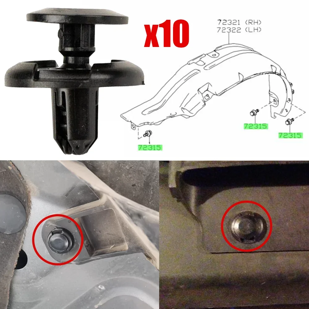 

10X для Suzuki Jimny, Grand Vitara SX4, стремянная версия, Детская панель, фиксаторы, заклепки 09409-07332