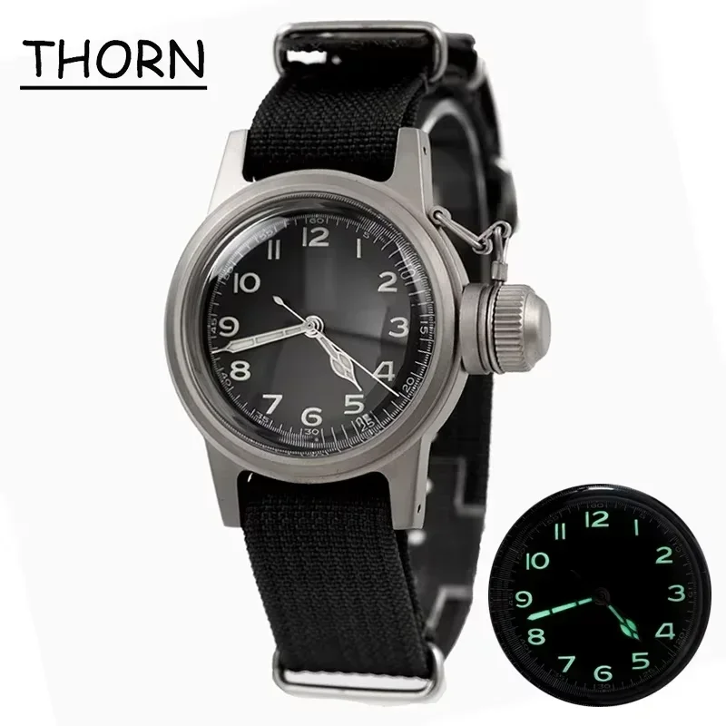 THORN SHY030 Мужские часы 200 м Водонепроницаемые светящиеся Flieger Aviator Frogman NH35