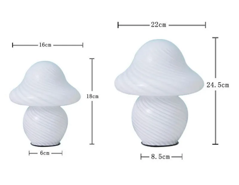 Светодиодная настольная лампа в виде грибов полупрозрачная Милая полоску из