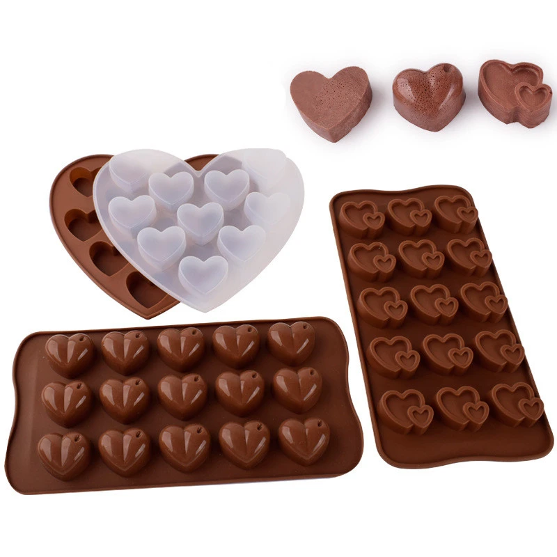 

10/15 Holes Mini Heart Shape Silicone Cake Mould Household Candy Chocolate Cake Mold Baking DIY Ice Tray Kitchen Accessiories