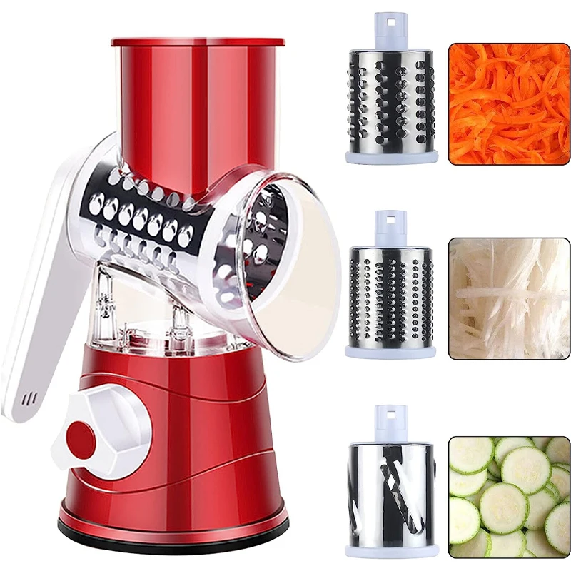 

Multifunctional Vegetable and Fruit Slicer Drum Potato Cheese Slicer Grater Manual Rotating Food Shredder Cutter Kitchen Gadgets