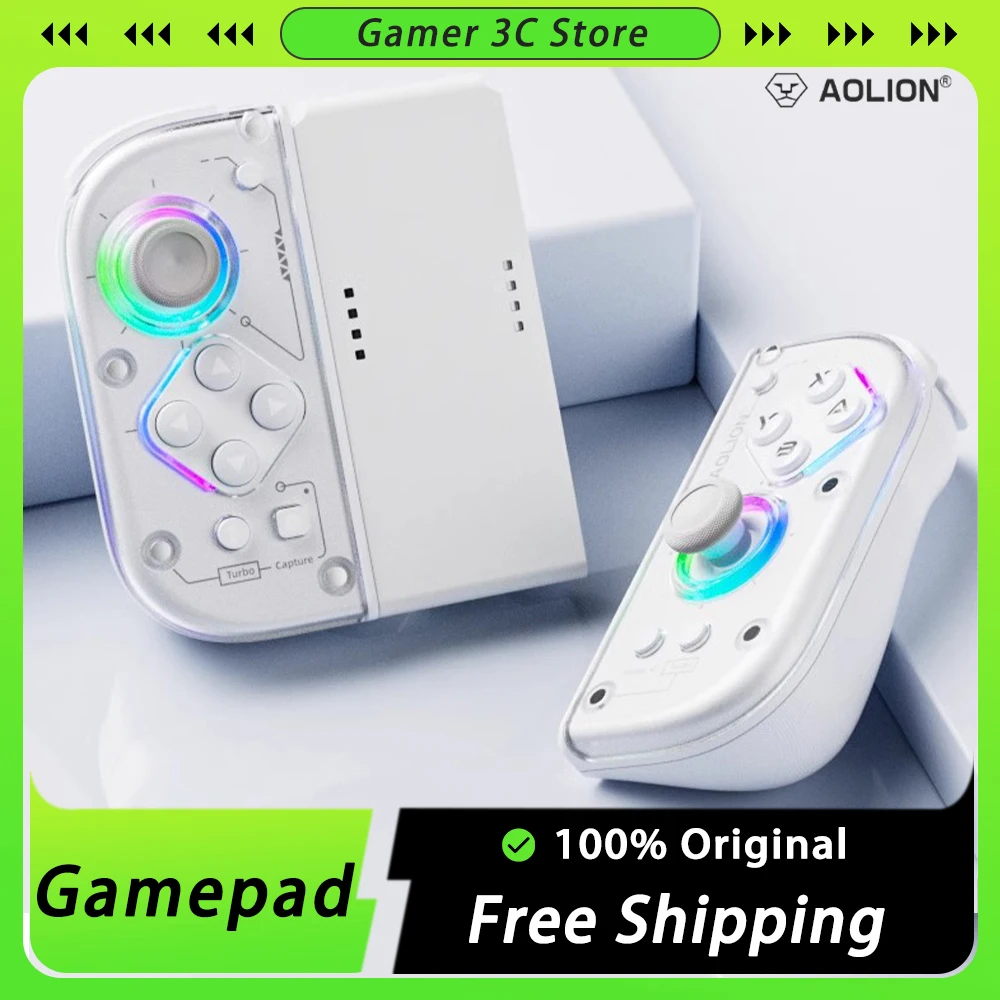 Aolion J20 Knight Left And Right Gamepads Switch Hall Joystick Bluetooth Motion Sensing Wireless NS Custom Esports Gamepad Gifts