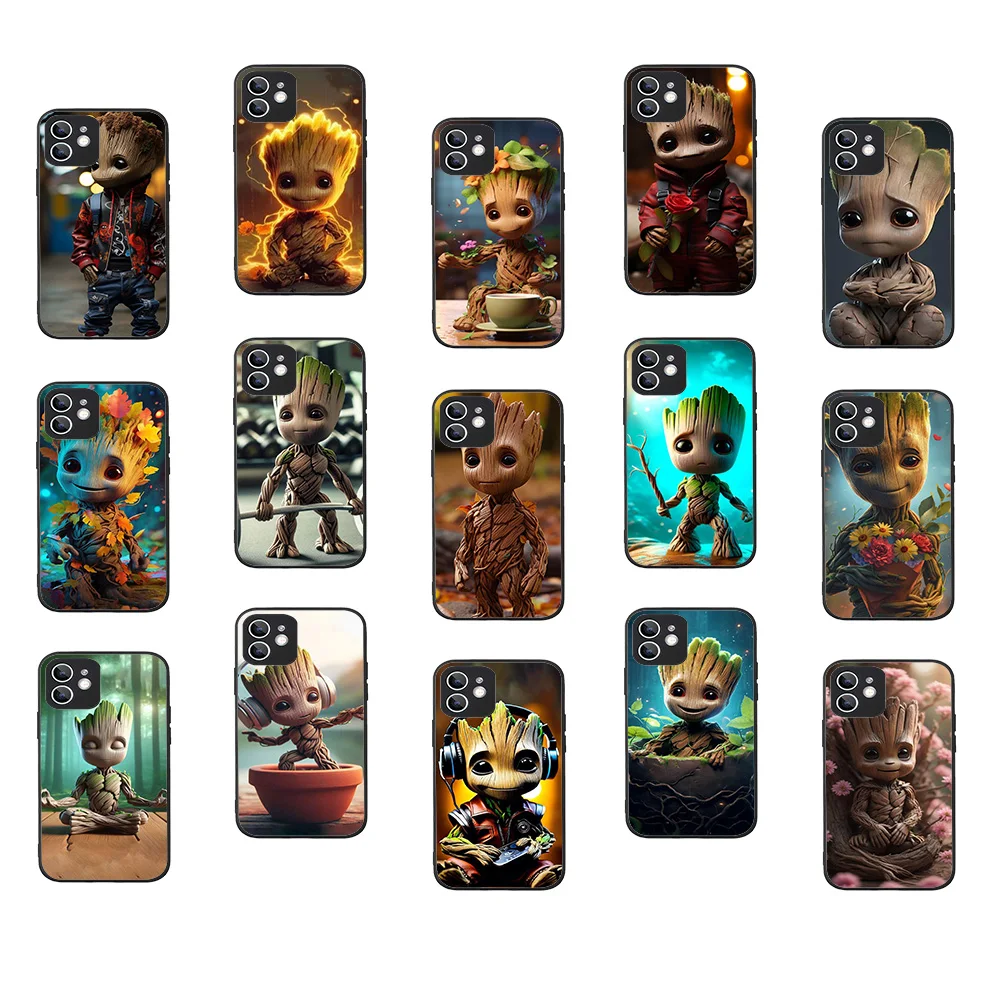 Черный силиконовый чехол WD-9 Groot для Redmi 6 6A 7 7A 8 8A 9 9A 9C 9T 10A 10V 10 Power