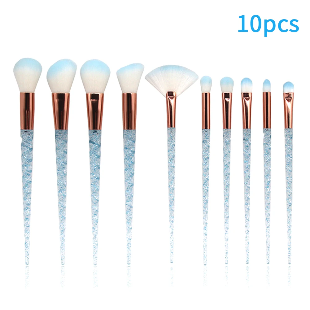 

10pcs Makeup Brush Set Long Handle Beginner Professional Ergonomic Soft Hair Non Slip Blush Portable Eye Shadow Highlighting