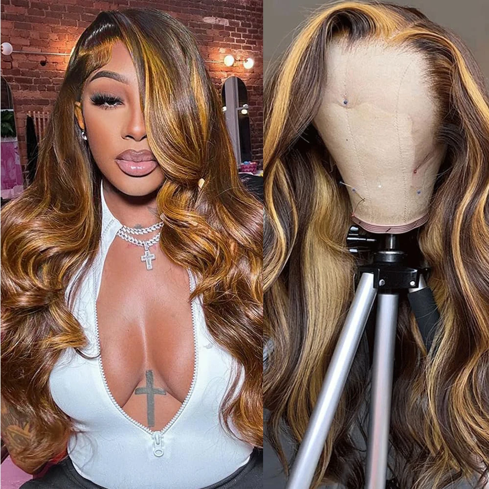 GURENYUN 13x4 HD Парик Фронта Шнурка Объемная Волна Реми Человеческие Волосы Прозрачные