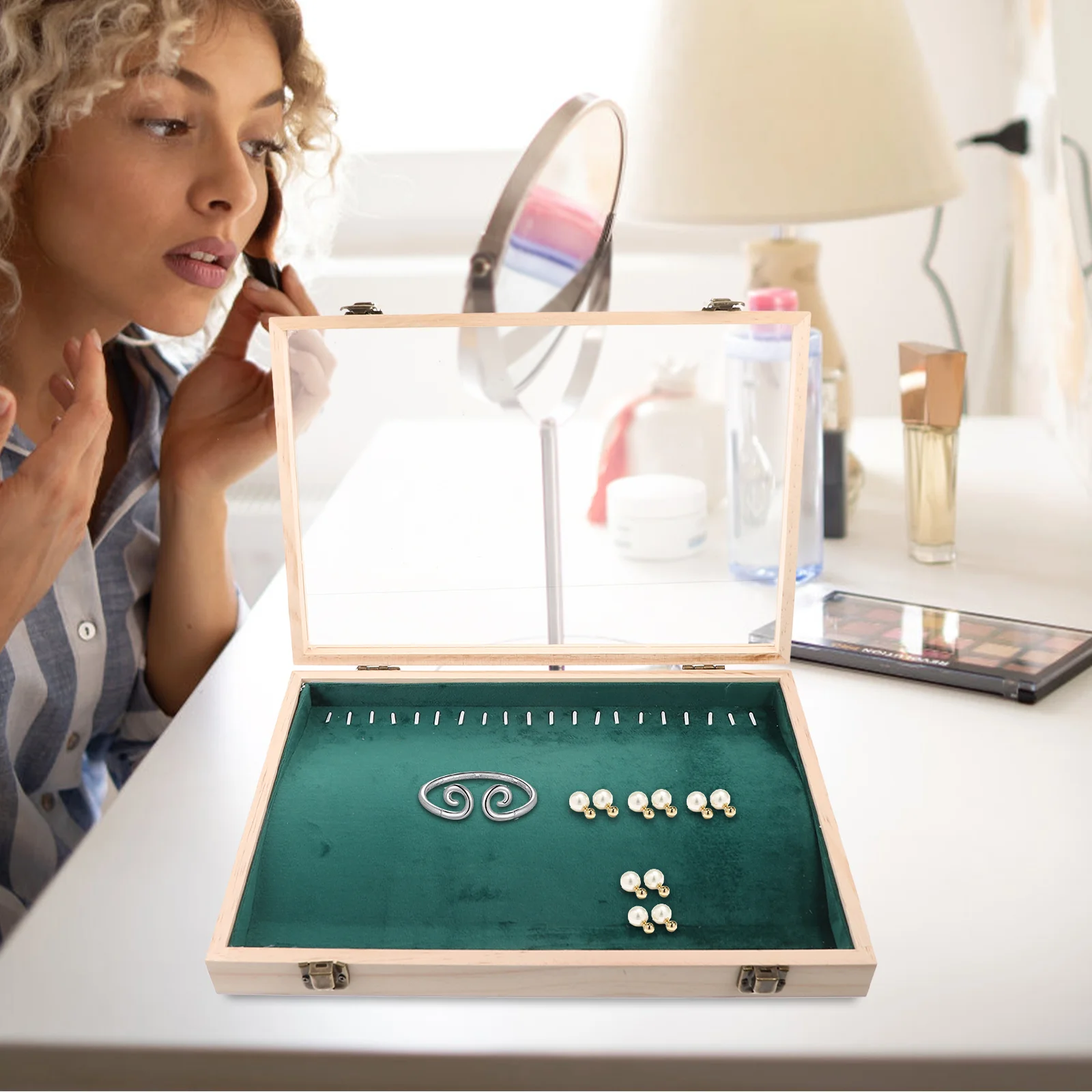 

Necklace Case Holder Ring Bracelet Display Organizer Earrings Storage Container Jewelry