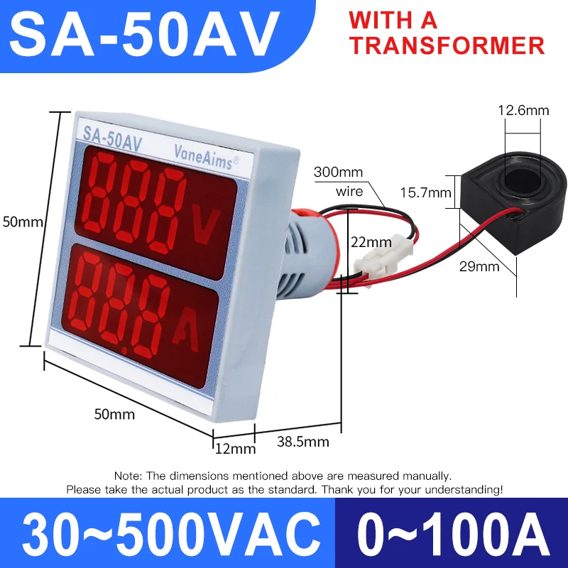

Цифровой вольтметр VaneAims SA-50 22мм