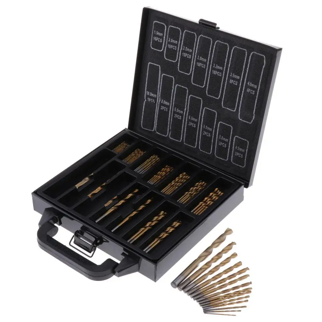 

99pcs High Speed Steel Drill Bit Set Round Shank 1.5-10mm Twist Drill Bits
