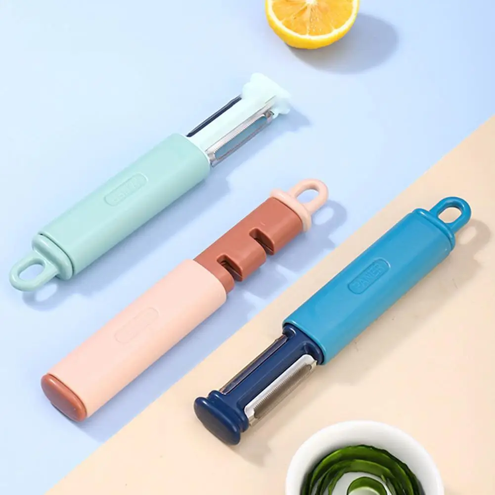 

Two-in-one Stainless Steel Peeler Kitchen Sharpener Manual Tungsten Steel Sharpener Multi-function Anti-slip Safe Grater Scrape