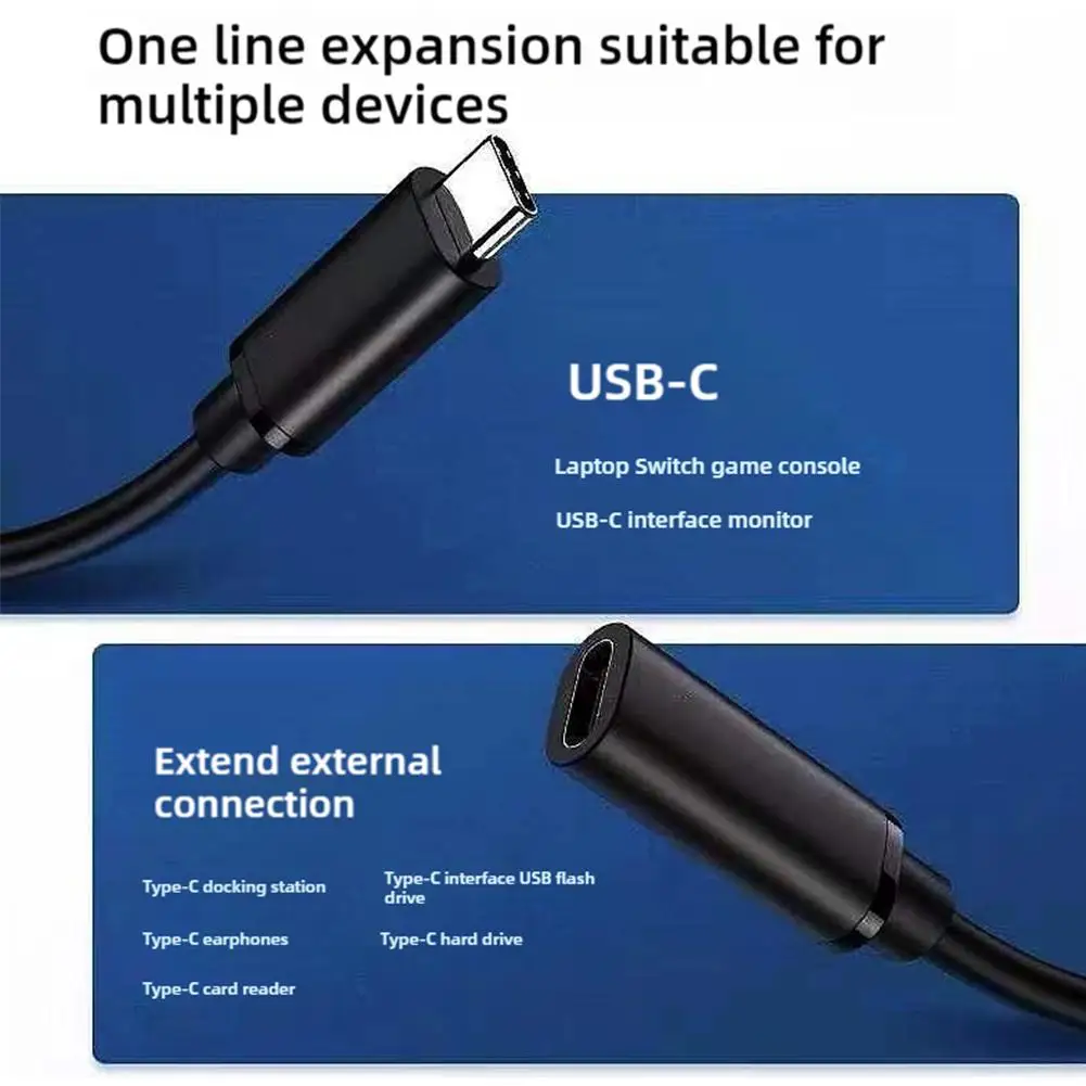 Удобный удлинительный кабель USB Type-C папа-мама с выключателем питания идеально
