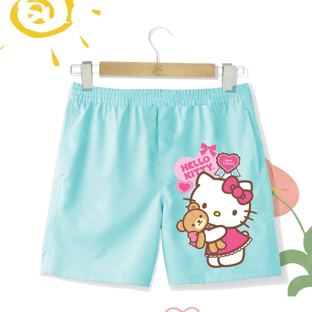 Красочные Детские Пляжные Шорты Hello Kitty Для Девочек