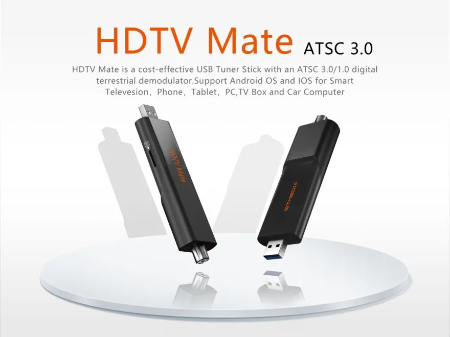 GTMEDIA HDTV Mate ATSC1.0/ATSC 3.0 USB-тюнер Stick Android9.0 + HDTV-плеер