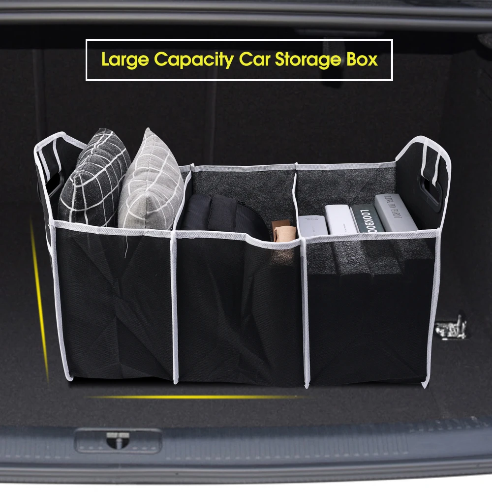 

Car Trunk Organizer Box Large Capacity Auto Multiuse Tools Storage Bag Stowing Tidying Leather Folding for Emergency Storage Box