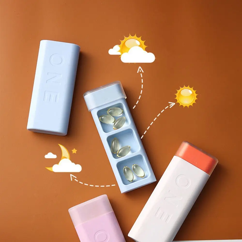 

3Grids Dispenser Tablet Pillbox for Pocket or Purse Drug Box Pill Case Medicine Tablet Storage Portable Pill Box