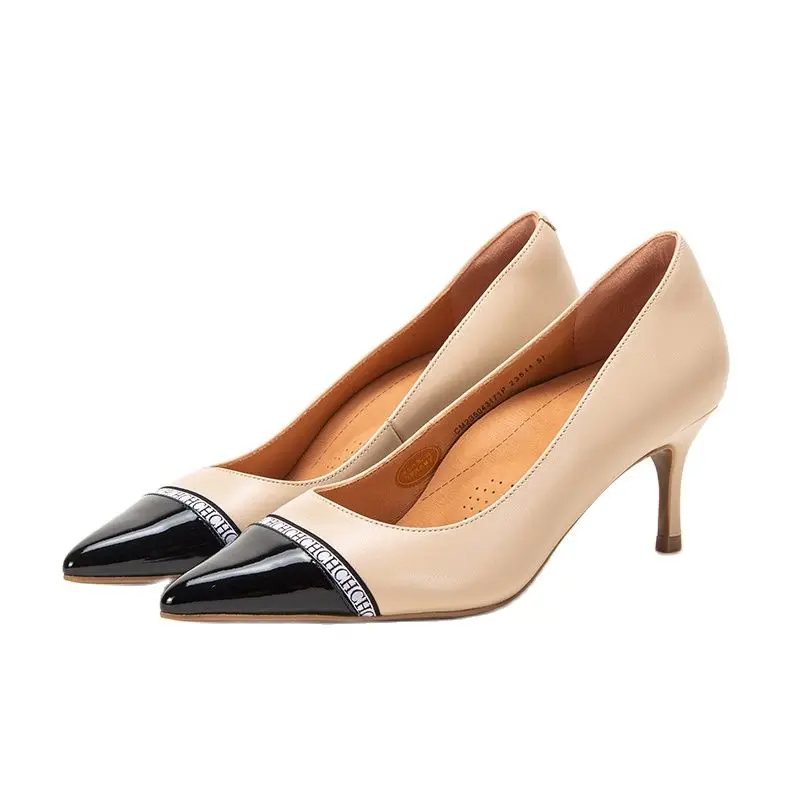 

CHCH High Heels Shoes Women 2023 New Classics Fashion Business Sheepskin Heightening Balance Toe Female Stilettos Leather Ladies