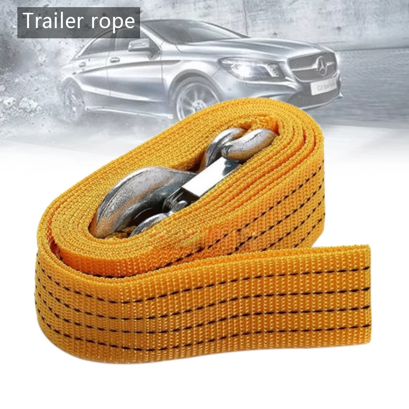 3M Heavy Duty 3Ton Car Tow Cable Towing Pull Rope Strap Hooks Van Road Recovery For Audi/Benz/Buick/Skoda/Mazda/Ford/Toyota/BMW