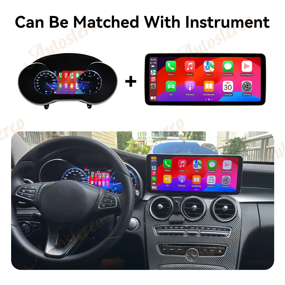 Фото Для Mercedes Benz C Class W205 GLC X253 2015-2019 NTG5 двойной интерактивный Android-экран автомобильный GPS-навигатор мультимедийный плеер авто №4