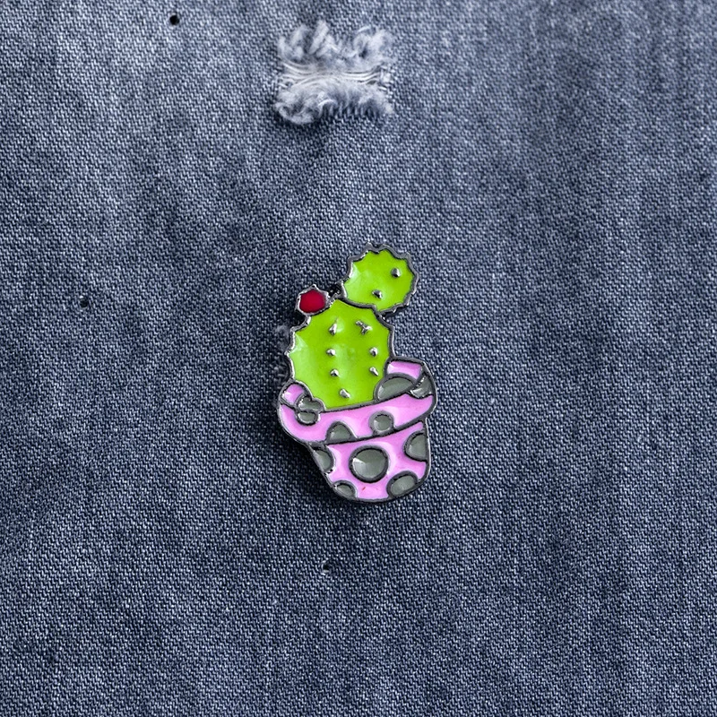 

Cartoon Potted Cactus Brooches for Women Men Fashion All-match Backpack Plant Pin Lapel Badge Jewelry Wholesale