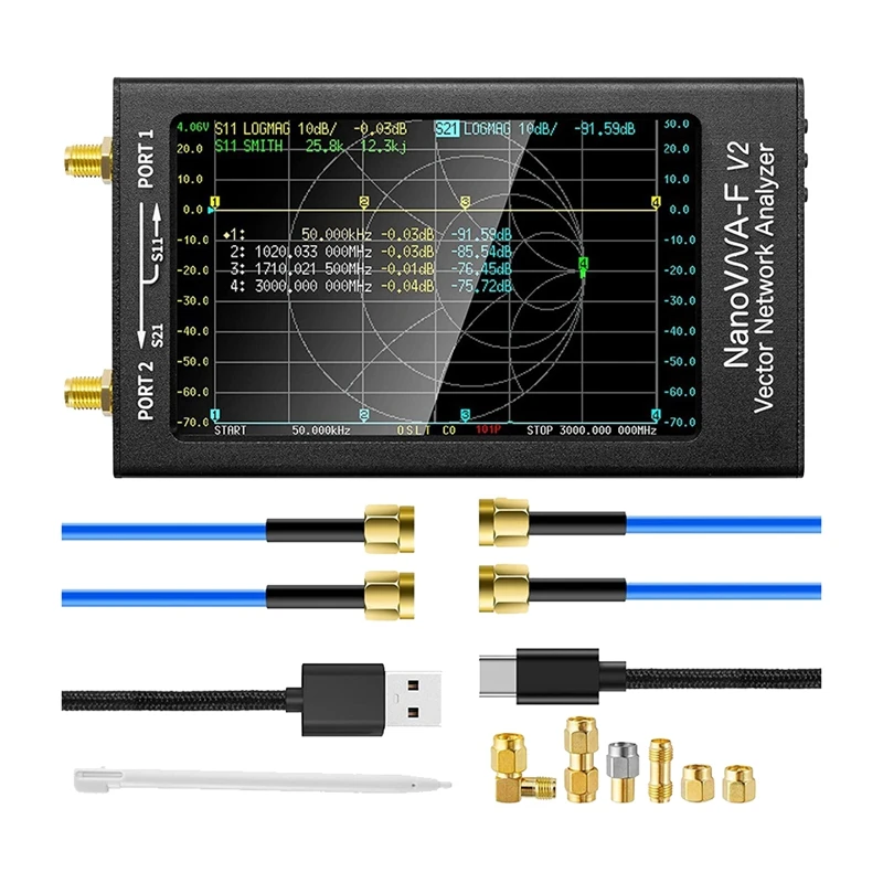 

Векторный анализатор сети для Nanovna-F V2, 50 кгц-3 ГГц, антенный анализатор HF, VHF, UHF, VNA, 4,3 дюйма, 5000 мАч, замена анализатора