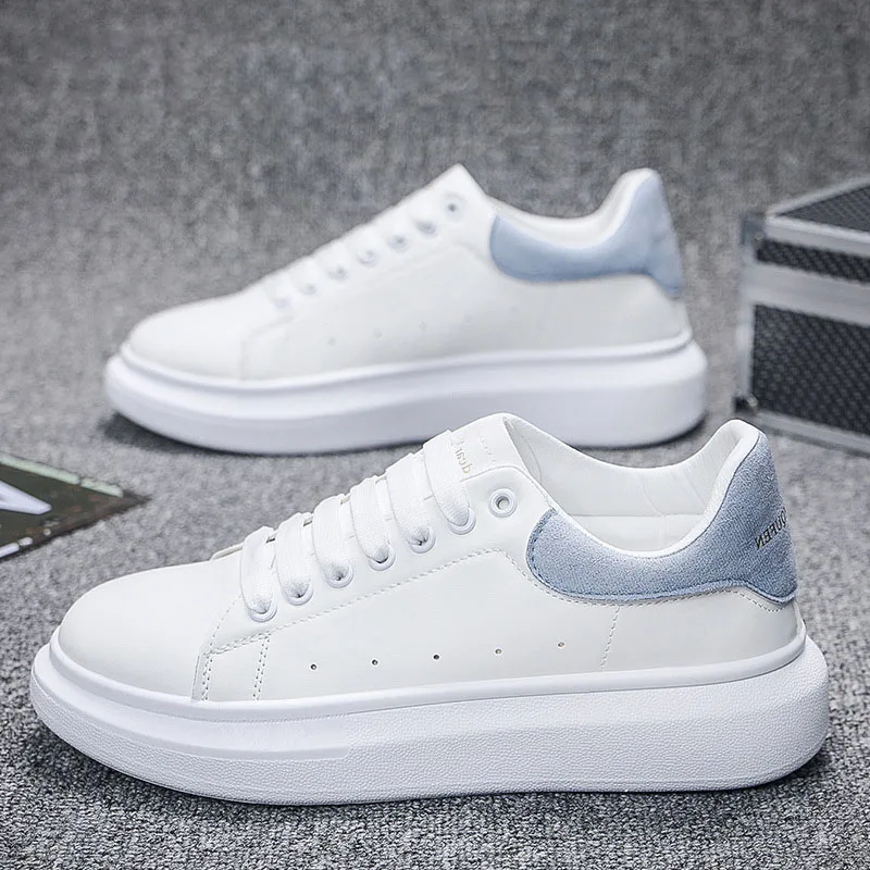 Кроссовки на платформе для мужчин и женщин Дизайнерская кожаная обувь шнуровке