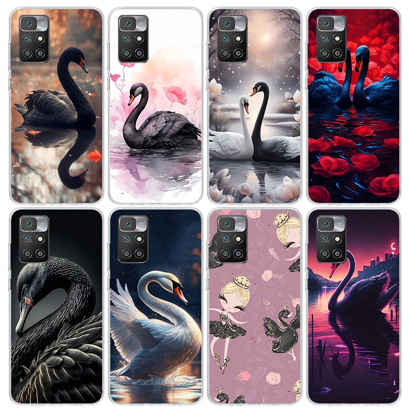 Black Swan Noble Phone Case for Xiaomi Redmi 12C 12 10A 10C 10X 10 9A 9C 9T 9 8A 8 7A 7 6A 6 Pro K70 K60 K40 K20 Soft Cover