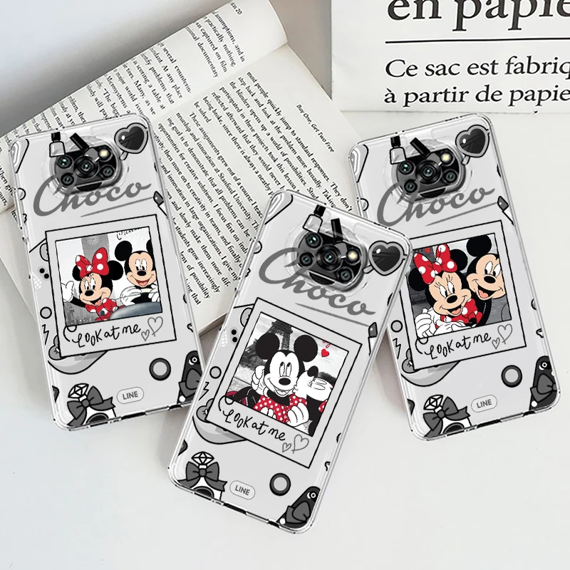 

Luxury fashionable Mickey Minnie Phone Case For Xiaomi Mi Poco X4 X3 NFC F4 F3 GT M4 M3 X2 F2 F1 Pro C3 5G Transparent Cover