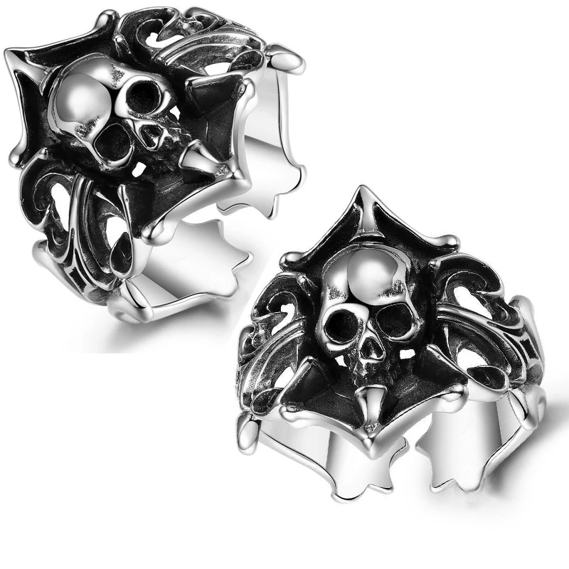 Octopus Pirate Water Ghost Skull Anchor Stainless Steel Mens Rings Punk for Male Boyfriend Jewelry Creativity Gift Wholesale