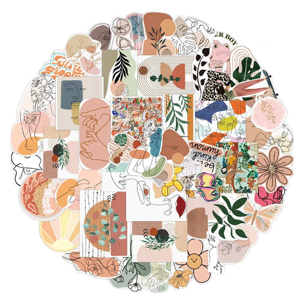 103050pcs vintage bohemia aesthetic art cartoon stickers decal car guitar motorcycle luggage diy graffiti sticker for kid girl free global shipping