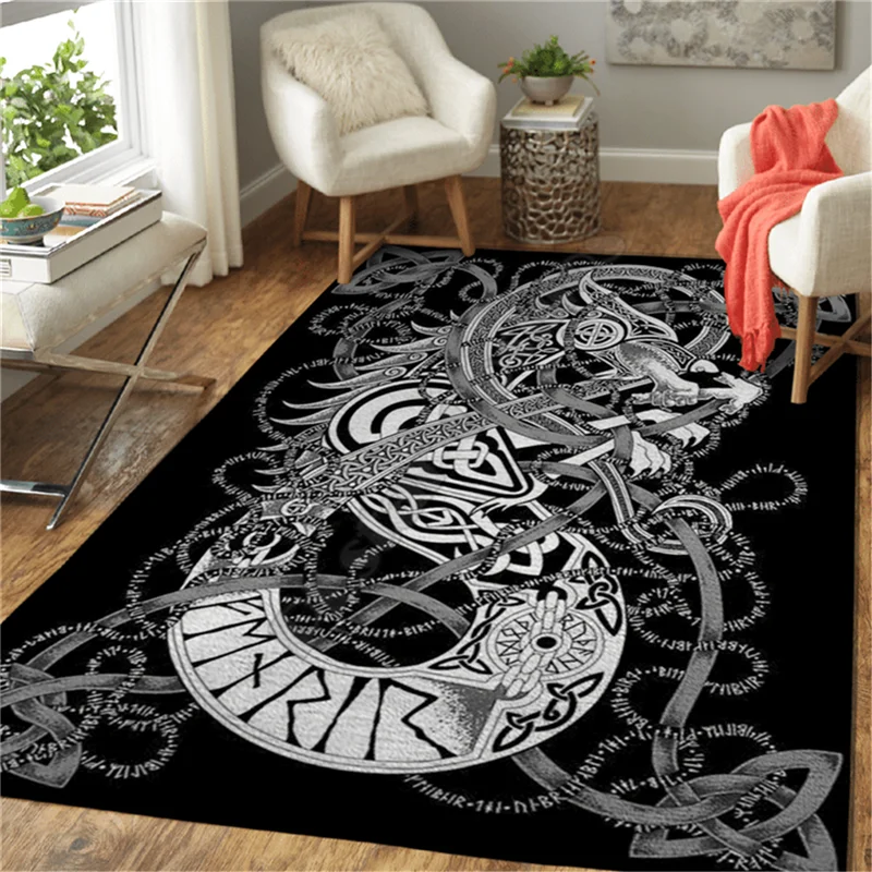 

Viking Dragon 3D All Over Printed Rug Floor Mat Rug Non-slip Mat Dining Room Living Room Soft Bedroom Carpet Style-01