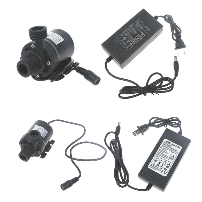 

N0HB DC24V/12V Micro Brushless Motor Water Pump 1/2''Threaded Submersible Water Pump for Solar Fountains, Fish Pond, Aquarium