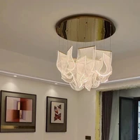 postmodern simple living room chandelier guide plate designer dining room lamp creative circular circle light luxury bedroom