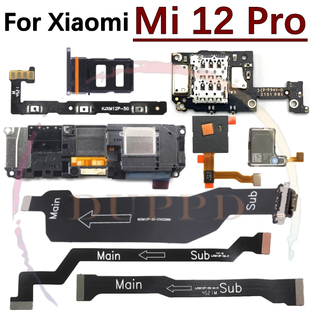 Плата с зарядным портом для SIM-карты Xiaomi Mi 12S 12 Pro наушники громкий динамик датчик