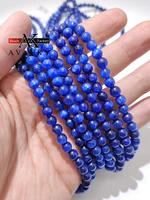 3a natural kyanite crystal three laps necklace for women girl birthday gift fresh bracelets fashion jewelry 5 6mm