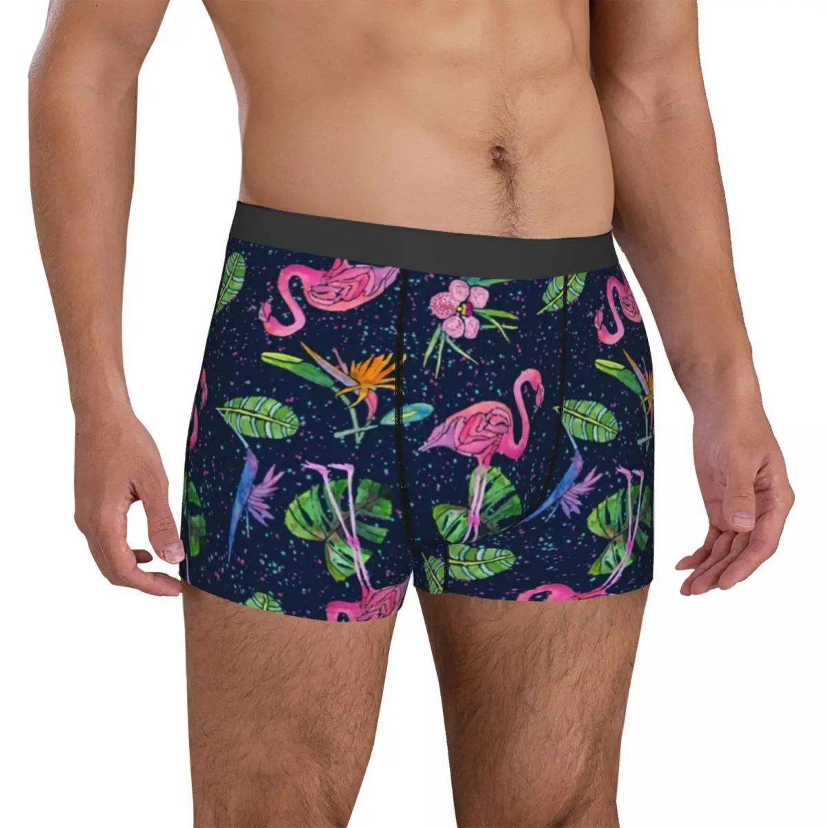 

Pink Birds Print Underwear Flamingo Party Sublimation Boxershorts Trenky Males Underpants Funny Shorts Briefs Gift Idea