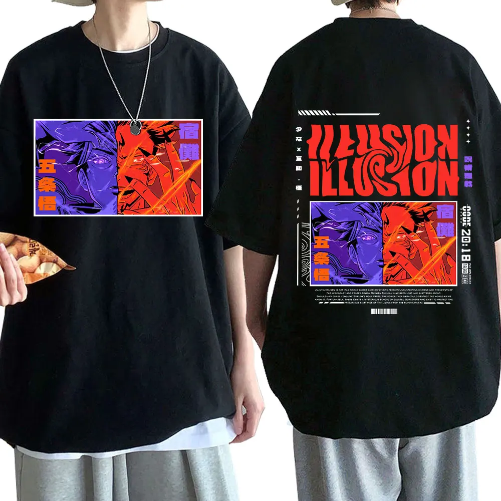 

Anime Jujutsu Kaisen T-shirt Funny Ryomen Sukuna Gojo Satoru Graphic Print T-shirts Men's Women's Cotton Short Sleeve T Shirt