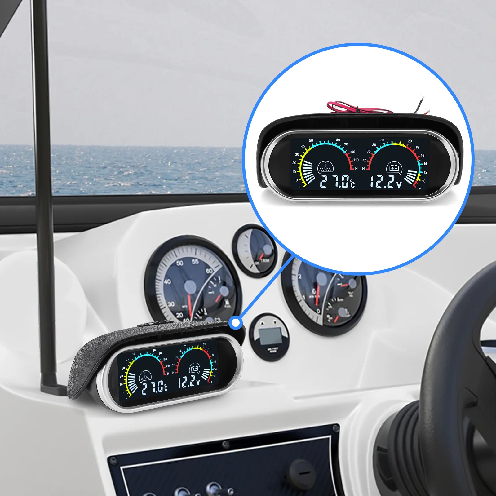 Универсальный автомобильный цифровой датчик горизонта 2 в 1 манометр масла +