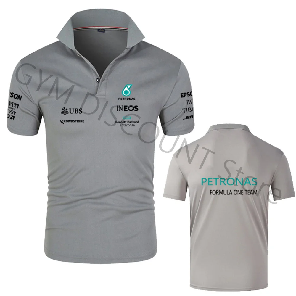 2023 Formula One Petronas Team F1 Racing Fans Short-Sleeve Team Logo Men/Women Polo Shirt Oversized Outdoor Sport T-shirt images - 6