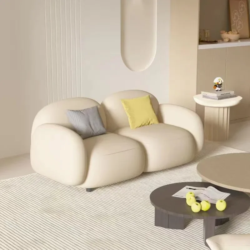 Скандинавский современный минималистичный диван 2-местный белый напольный